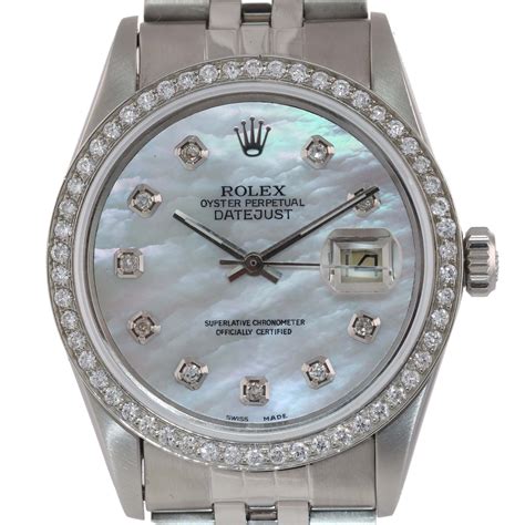 rolex datejust 36mm steel diamond dial smooth bezel watch|rolex datejust 36mm stainless steel.